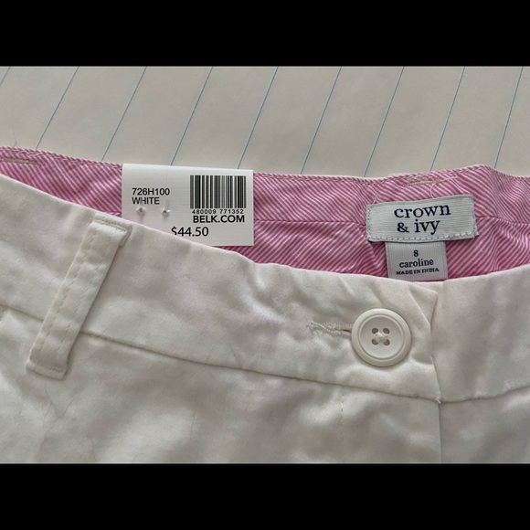 White NWT shorts size 8 •Crown & Ivy - Picture 2 of 2